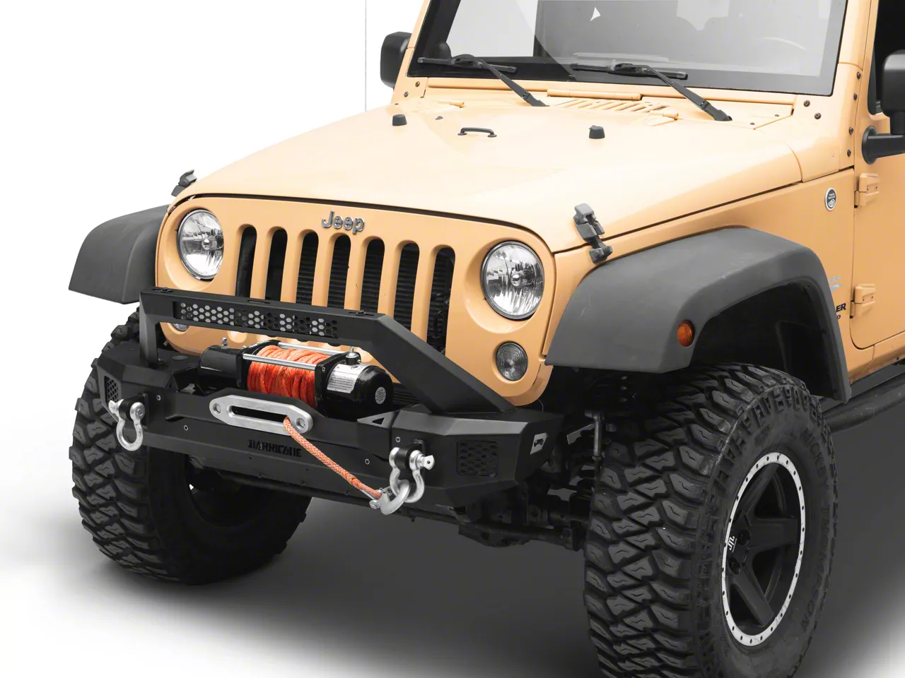 Barricade Jeep Wrangler HD3 Stubby Winch Mount Front Bumper J195715 (07 ...