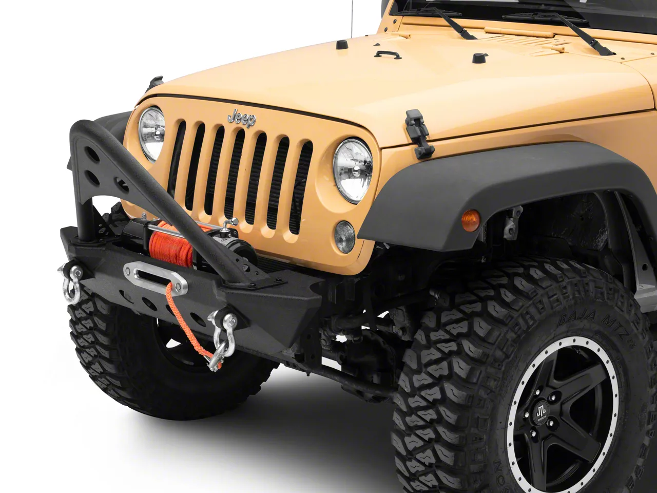 Barricade Jeep Wrangler Stubby Winch Front Bumper with Stinger Bar ...