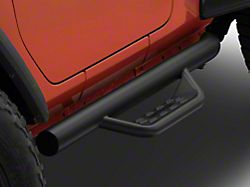 Barricade Tubular Drop Steps; Fine Textured Black (18-24 Jeep Wrangler JL 2-Door)