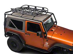 Barricade Roof Rack Basket; Textured Black (07-24 Jeep Wrangler JK & JL)