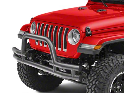 Barricade Tubular Front Bumper with Winch Cutout; Textured Black (18-25 Jeep Wrangler JL)