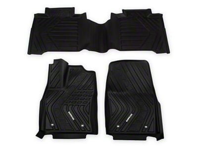 Barricade Custom Fit All-Weather Front and Rear Floor Liners; Black (22-25 Tundra CrewMax)