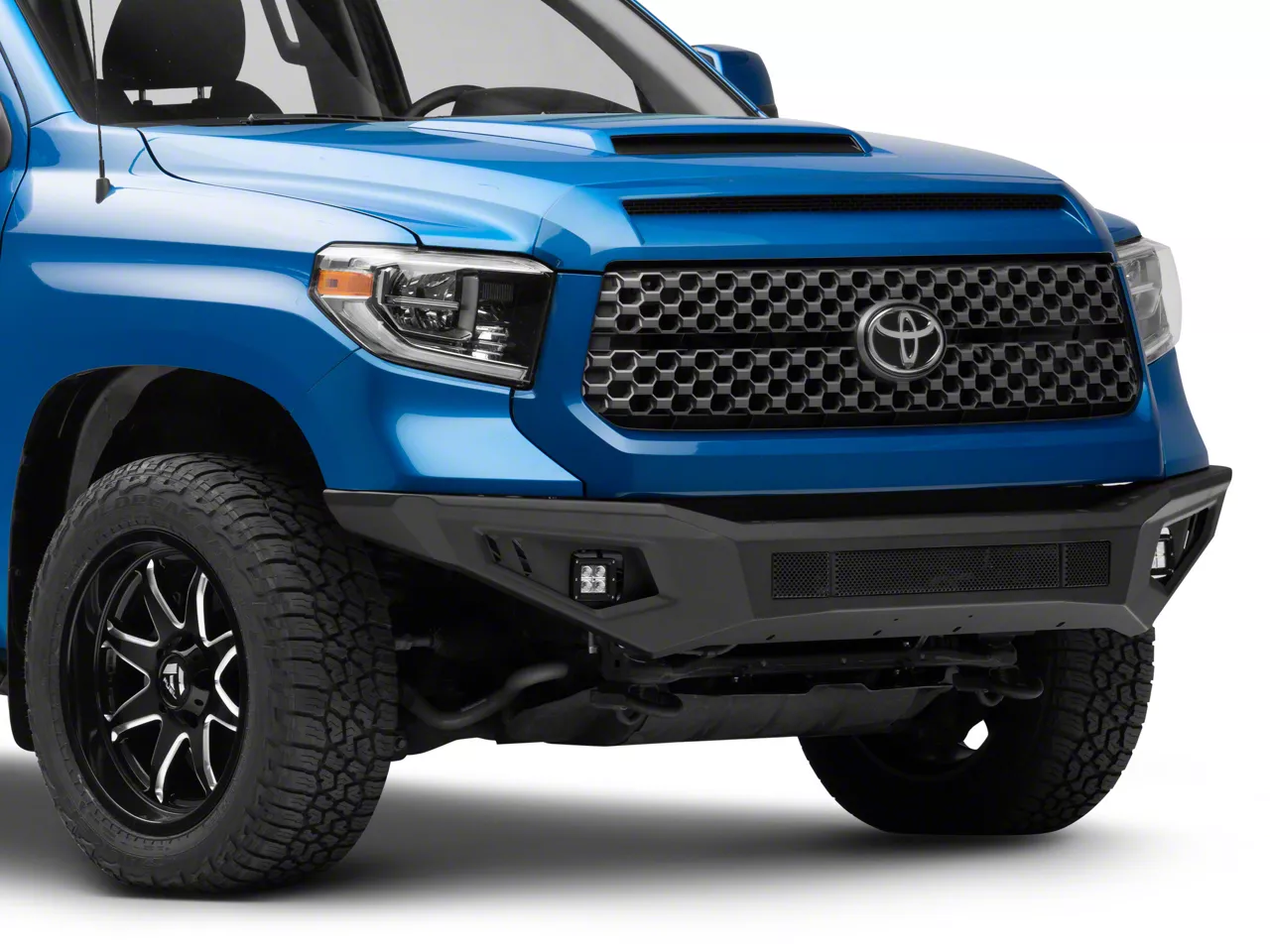 Barricade Tundra HD2 Front Bumper with LED Fog Lights; Textured Black ...