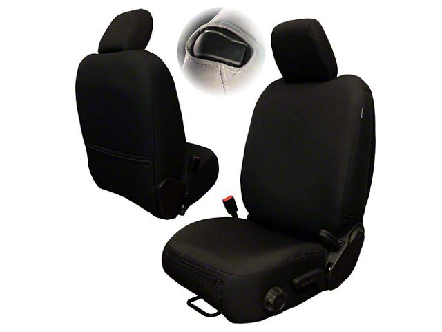 Bartact Baseline Performance Front Seat Covers; Black (18-24 Jeep Wrangler JL 2-Door)