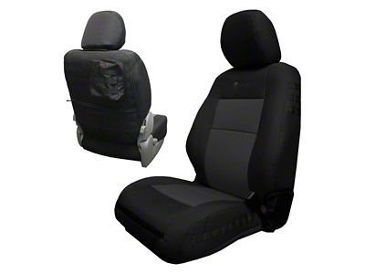 Bartact Tactical Series Front Seat Covers; Black/Graphite (16-19 Tacoma w/ Bucket Seats)