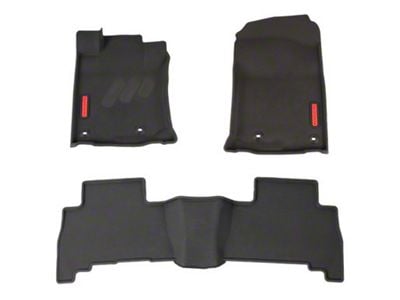 BaseLayer Custom-Fit All Weather Front and Rear Floor Liners with Red Logo; Black (13-24 4Runner)