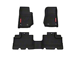 BaseLayer Custom-Fit All Weather Front and Rear Floor Liners with Red Logo; Black (14-18 Jeep Wrangler JK)