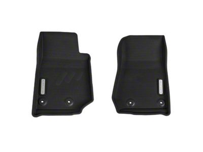 BaseLayer Custom-Fit All Weather Front Floor Liners with Gray Logo; Black (14-18 Jeep Wrangler JK)