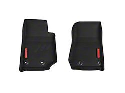BaseLayer Custom-Fit All Weather Front Floor Liners with Red Logo; Black (14-18 Jeep Wrangler JK)