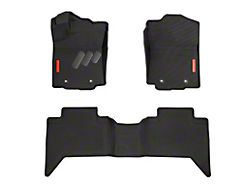 BaseLayer Custom-Fit All Weather Front and Rear Floor Liners with Red Logo; Black (16-23 Tacoma Double Cab)