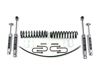 BDS 2-Inch Coil Spring Suspension Lift Kit with Add-A-Leaf and NX2 Nitro Shocks (84-01 4WD Jeep Cherokee XJ w/ Chrysler 8.25-Inch Rear Axle)