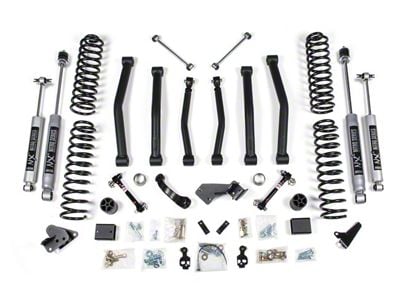 BDS 4-Inch Control Arm Suspension Lift Kit with Sway Bar Disconnects and NX2 Nitro Shocks (12-18 Jeep Wrangler JK 2-Door)