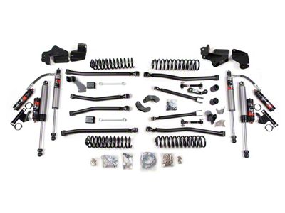 BDS 4-Inch Long Arm Suspension Lift Kit with Sway Bar Disconnects and FOX 2.5 Performance Elite Shocks (07-18 Jeep Wrangler JK 2-Door)