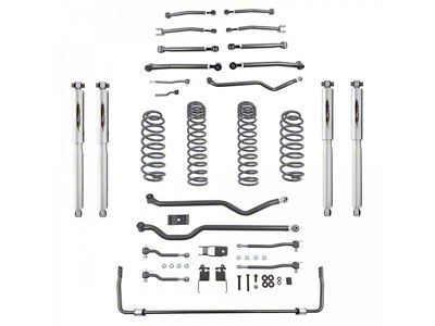 Belltech 4-Inch Suspension Lift Kit with Trail Performance Shocks and Sway Bar (20-24 3.0L EcoDiesel Jeep Wrangler JL 4-Door)