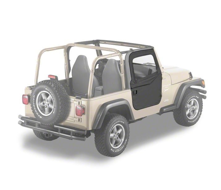 Bestop Jeep Wrangler 2-Piece Full Fabric Doors - Black Diamond 51789-35  (97-06 Jeep Wrangler TJ)