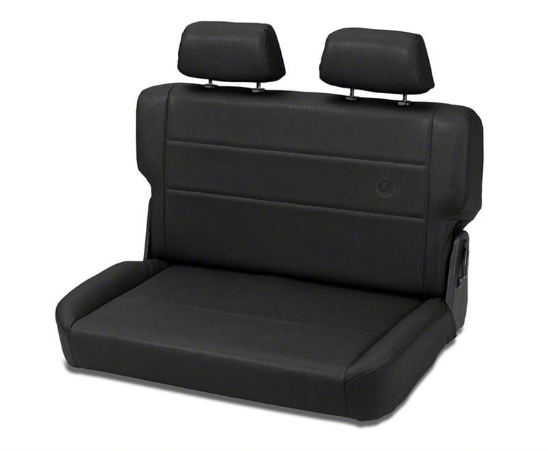 Bestop Jeep Wrangler Trailmax II Fold N Tumble All Vinyl Rear Bench Seat Black Denim 39441 15