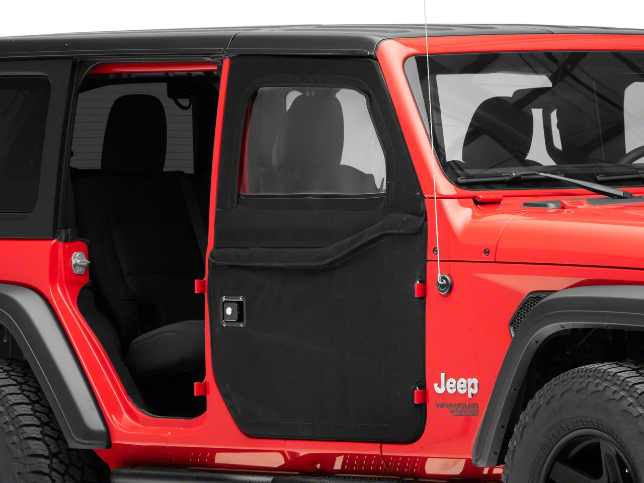 Bestop Jeep Wrangler 2-Piece Full Fabric Front Doors; Black Twill 51750-17  (18-24 Jeep Wrangler JL) - Free Shipping