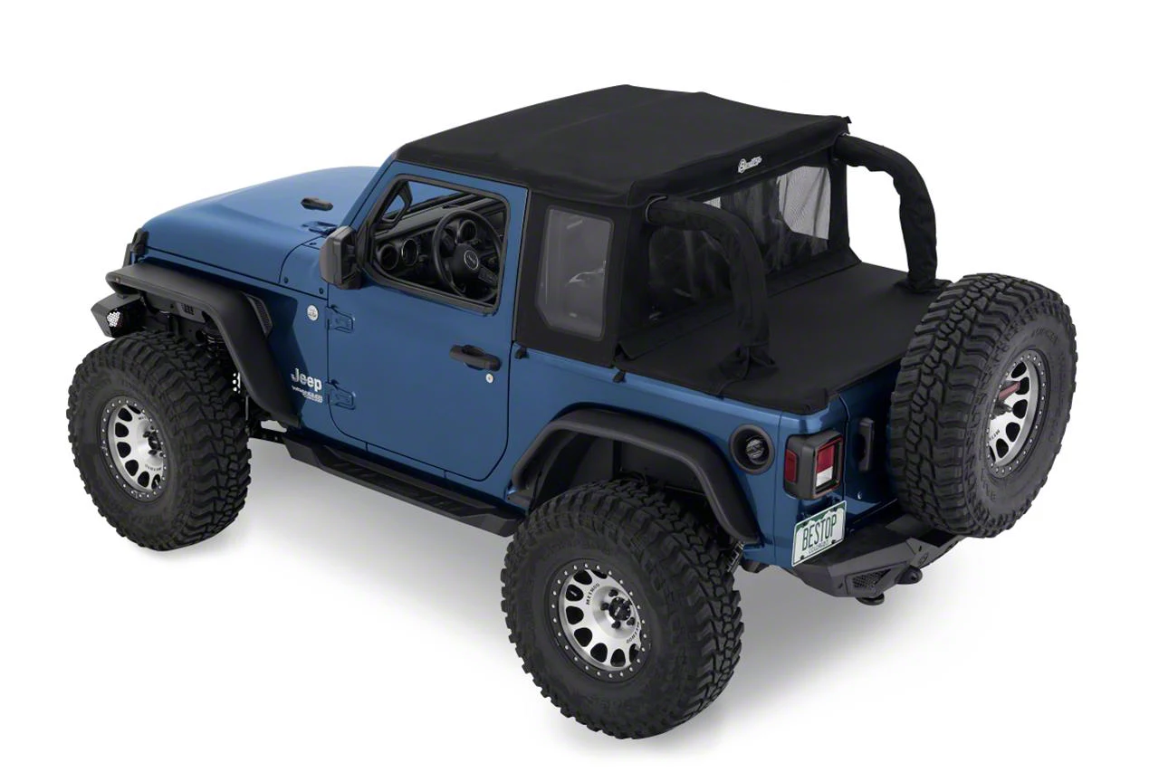 Bestop Jeep Wrangler Half Top Soft Top; Black Diamond 53903-35 (18-24 Jeep  Wrangler JL 2-Door) - Free Shipping