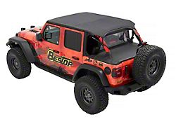 Bestop Header Extended Safari Cable Style Bikini Top; Black Diamond (18-23 Jeep Wrangler JL 4-Door)