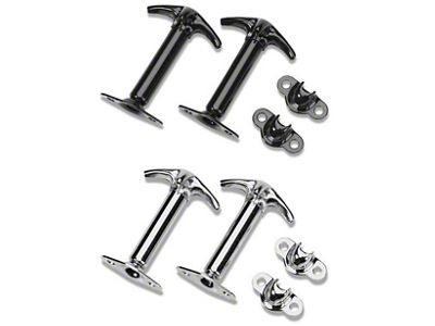 Bestop Hood Latch Set; Black (66-95 Jeep CJ5, CJ7 & Wrangler YJ)