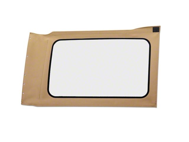 Bestop Replacement Quarter Clear Window; Tan Twill; Passenger Side (18-24 Jeep Wrangler JL 4-Door w/ Soft Top)