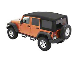 Bestop Supertop Ultra Squareback Soft Top; Premium Black Twill (07-18 Jeep Wrangler JK 4-Door)