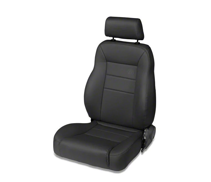 Bestop Jeep Wrangler Trailmax II Pro All Vinyl Front Seat; Black Crush ...