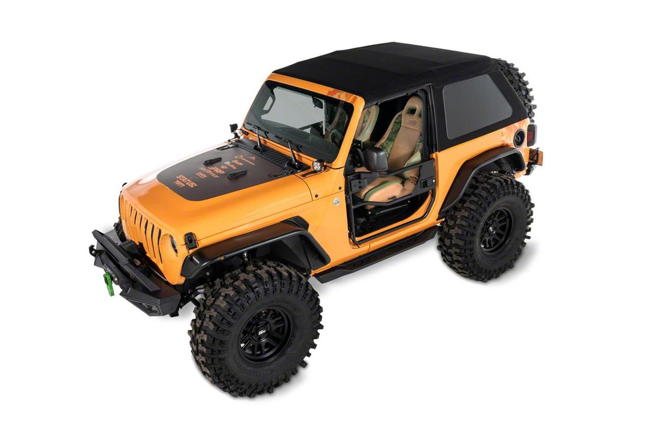 Bestop Jeep Wrangler Trektop Glide Slantback Soft Top; Black Diamond ...