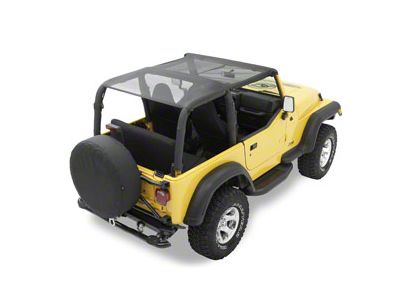 Bestop Safari-Style Header Bikini Top; Black Mesh (97-02 Jeep Wrangler TJ)