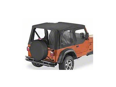 Bestop Sailcloth Replace-A-Top with Clear Windows; Black (97-02 Jeep Wrangler TJ w/ Steel Half Doors)