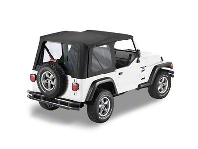 Bestop Sailcloth Replace-A-Top with Clear Windows; Black (97-02 Jeep Wrangler TJ)