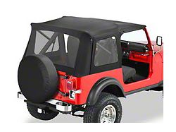 Bestop Supertop Classic Replacement Soft Top; Black Denim (76-95 Jeep CJ7 & Wrangler YJ w/ Full Doors)