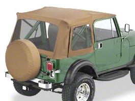 Bestop Jeep Wrangler Supertop Classic Replacement Soft Top; Spice 51599-37  (76-95 Jeep CJ7 u0026 Wrangler YJ w/ Full Doors)