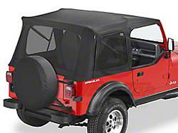 Bestop Supertop Classic Replacement Soft Top with Tinted Windows; Black Denim (76-95 Jeep CJ7 & Wrangler YJ w/ Full Doors)