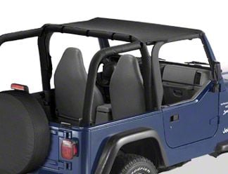 Steinjager Jeep Wrangler Teddy Top Solar Screen Truckster Top - Black  J0043626 (97-06 Jeep Wrangler TJ)