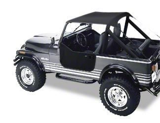 Bestop Jeep Wrangler Traditional Bikini Top; Charcoal 52508-09 (76-91 Jeep  CJ7 u0026 Wrangler YJ)