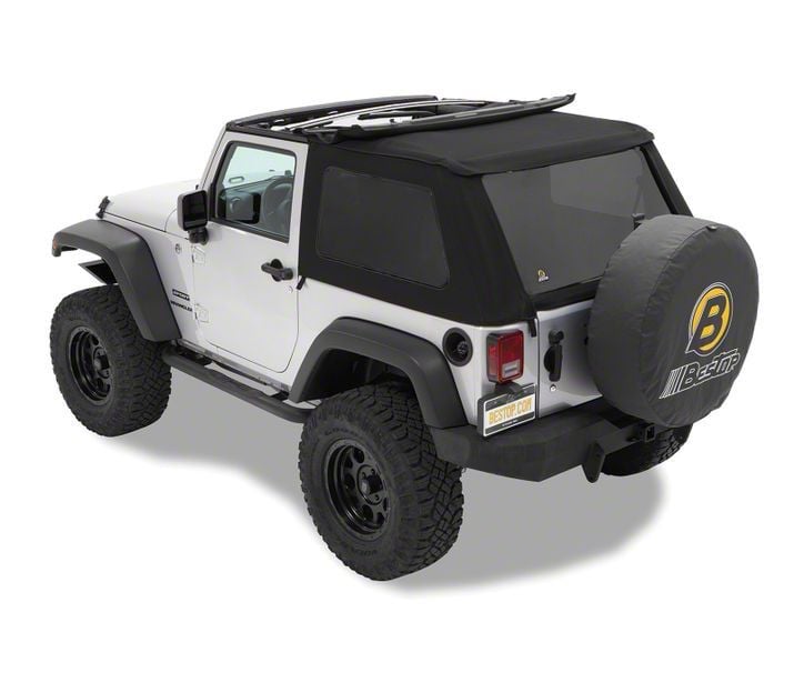 Bestop Jeep Wrangler Trektop NX Soft Top; Black Twill 56922-17 (07-18 Jeep  Wrangler JK 2-Door) - Free Shipping