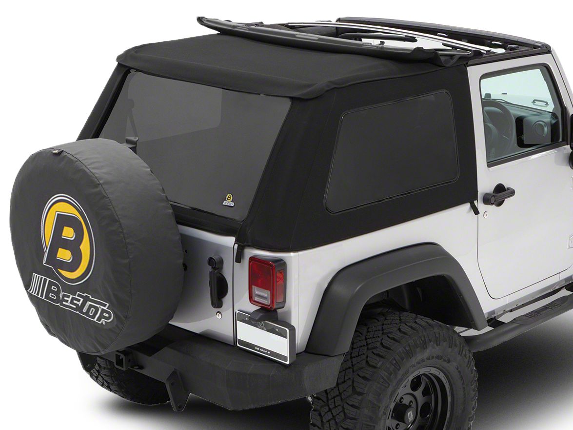 Bestop Jeep Wrangler Trektop NX Soft Top; Black Twill 56922-17 (07-18 Jeep  Wrangler JK 2-Door) - Free Shipping