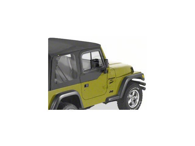 Bestop Upper Door Sliders for Factory Soft Top; Black Denim (97-06 Jeep Wrangler TJ)