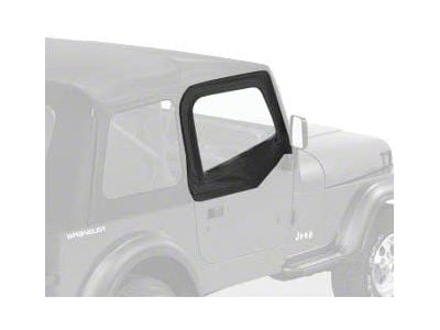 Bestop Upper Soft Doors for Supertop; Black Denim (88-95 Jeep Wrangler YJ)