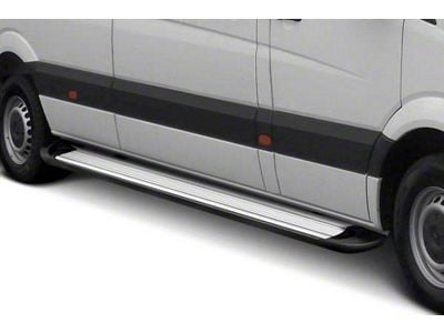 Running Boards; Silver Aluminum; 6-Inch Stripe Step Pad (05-23 Tacoma Access Cab)