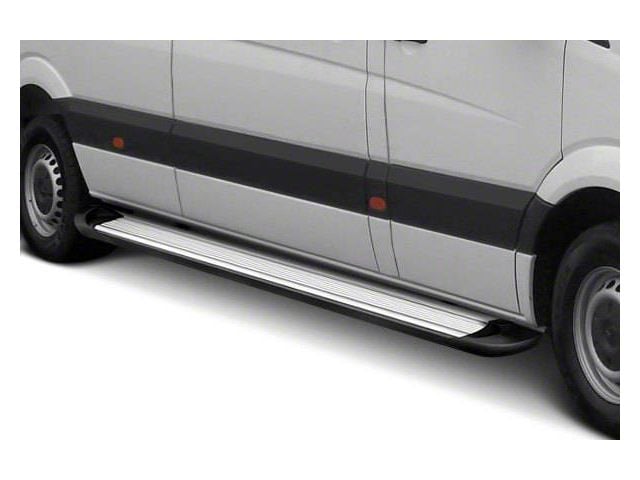 Running Boards; Silver Aluminum; 6-Inch Stripe Step Pad (05-23 Tacoma Double Cab)
