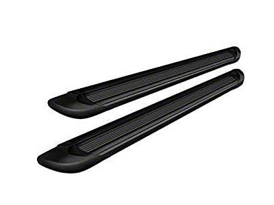 Running Boards; Black Aluminum; 6-Inch Stripe Step Pad (07-21 Tundra Double Cab)