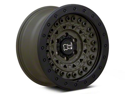 Black Rhino Barricade Olive Drab Green with Black Rock Guard 6-Lug Wheel; 17x8.5; 0mm Offset (03-09 4Runner)