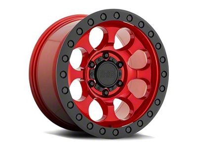 Black Rhino Riot Candy Red with Black Ring 6-Lug Wheel; 17x8.5; -30mm Offset (03-09 4Runner)