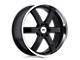 Black Rhino Pondora Gloss Black with Machine Ring 6-Lug Wheel; 20x8.5; 18mm Offset (05-15 Tacoma)