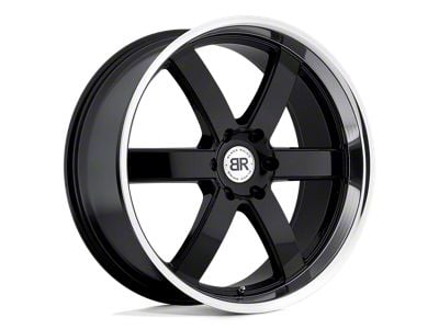 Black Rhino Pondora Gloss Black with Machine Ring 6-Lug Wheel; 20x8.5; 18mm Offset (10-24 4Runner)