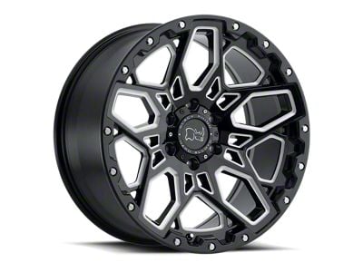 Black Rhino Shrapnel Gloss Black with Milled Spokes 6-Lug Wheel; 17x9.5; 12mm Offset (10-24 4Runner)