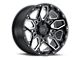 Black Rhino Shrapnel Gloss Black with Milled Spokes 6-Lug Wheel; 17x9.5; 12mm Offset (10-24 4Runner)