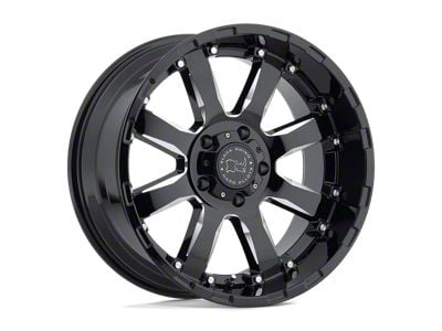 Black Rhino Sierra Gloss Black Milled 6-Lug Wheel; 22x10; -12mm Offset (03-09 4Runner)